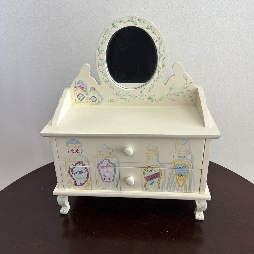 Vintage Avon Wooden Hand Painted Tabletop Dresser Accessory Holder David Mcconne